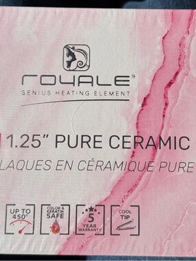 Royale 1.25" Pure Ceramic Styling Iron (Pink Marble Packaging)